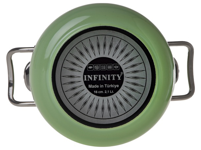 Кастрюля Infinity Pastel Green, с крышкой, 18см, 2,9л, 8690068737257