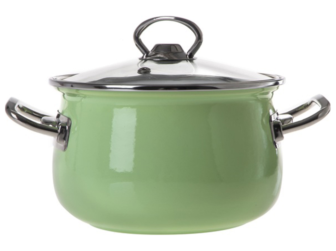 Кастрюля Infinity Pastel Green, с крышкой, 22см, 5л, 8690068737271