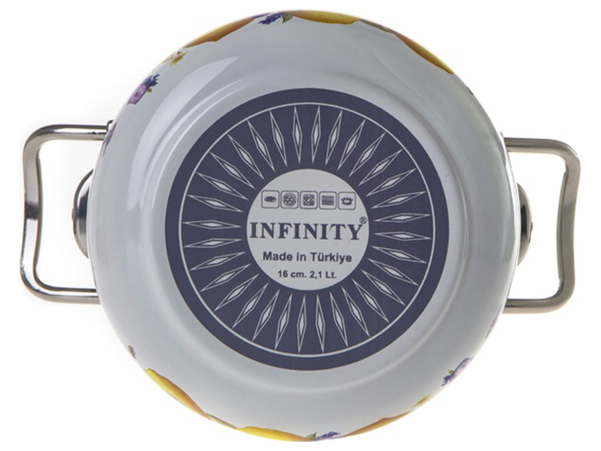 Кастрюля Infinity Lemon, со стеклянной крышкой, 24см, 6,5л, 8690068737479