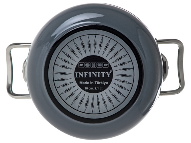 Кастрюля Infinity Gray, с крышкой, 18см, 2,9л, 8690068737493