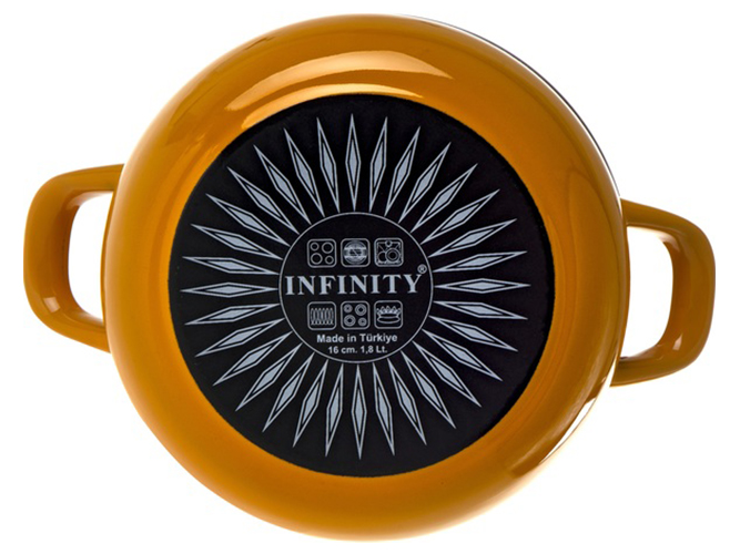 Кастрюля Infinity Yellow, с крышкой, 20см, 3,3л, 8690068737615