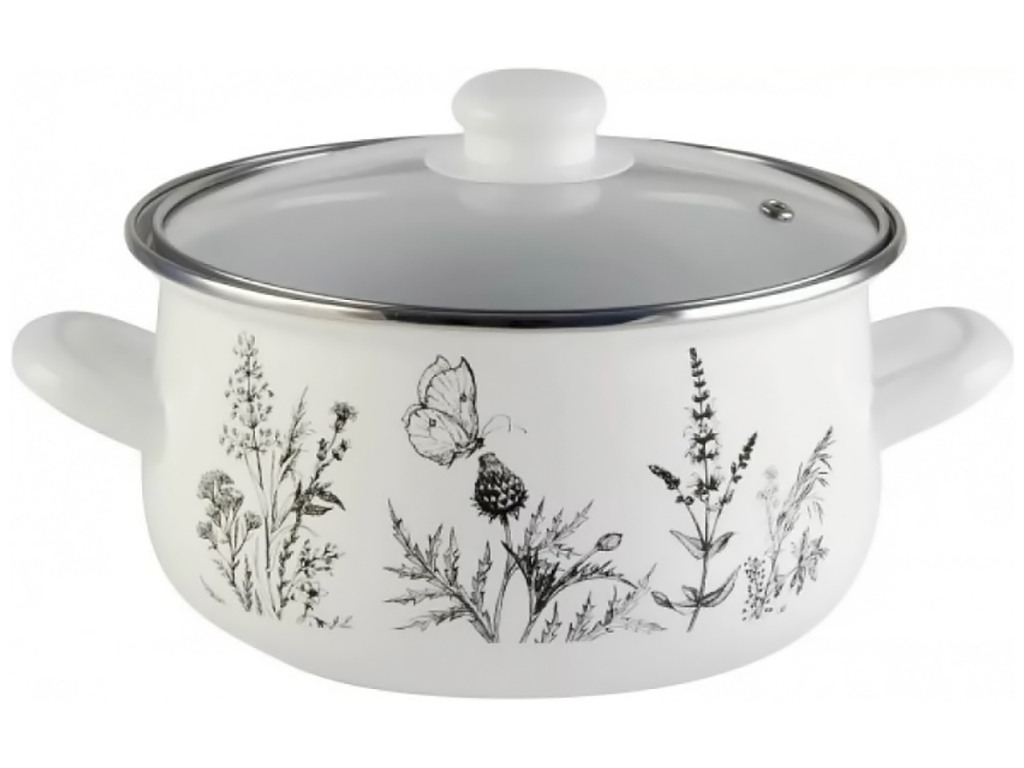 Кастрюля Infinity Монохром SD-1618, со стеклянной крышкой, 16см, 1,8л, 37837