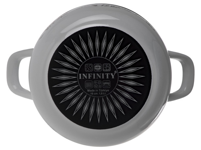 Кастрюля Infinity Монохром, со стеклянной крышкой, 22см, 4,8л, 8690068737868