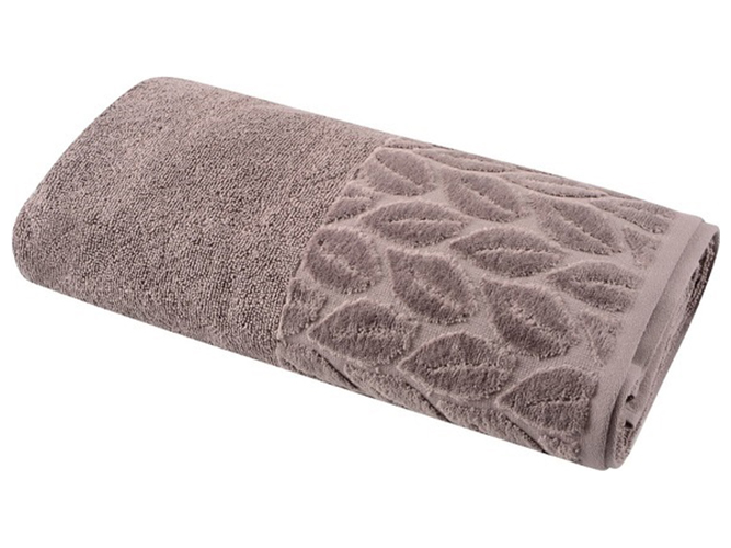 Полотенце банное Soho, 70x140см, хлопок 100%, Leaves Cappuccino 8690069271590