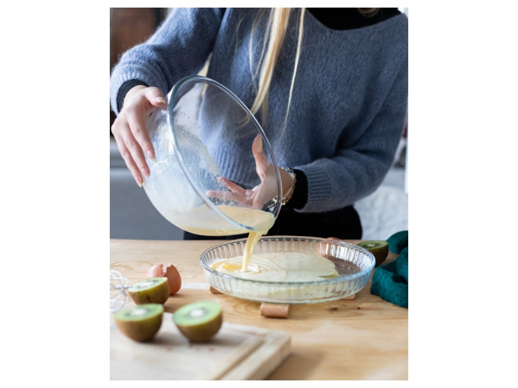Форма для выпечки Pyrex, рифленый край, 25 см, боросиликатное стекло