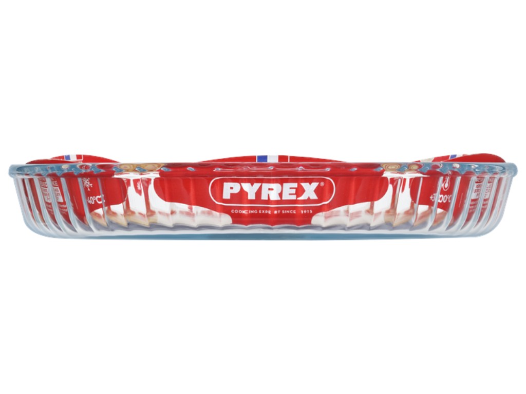 Форма для выпечки Pyrex, рифленый край, 25 см, боросиликатное стекло
