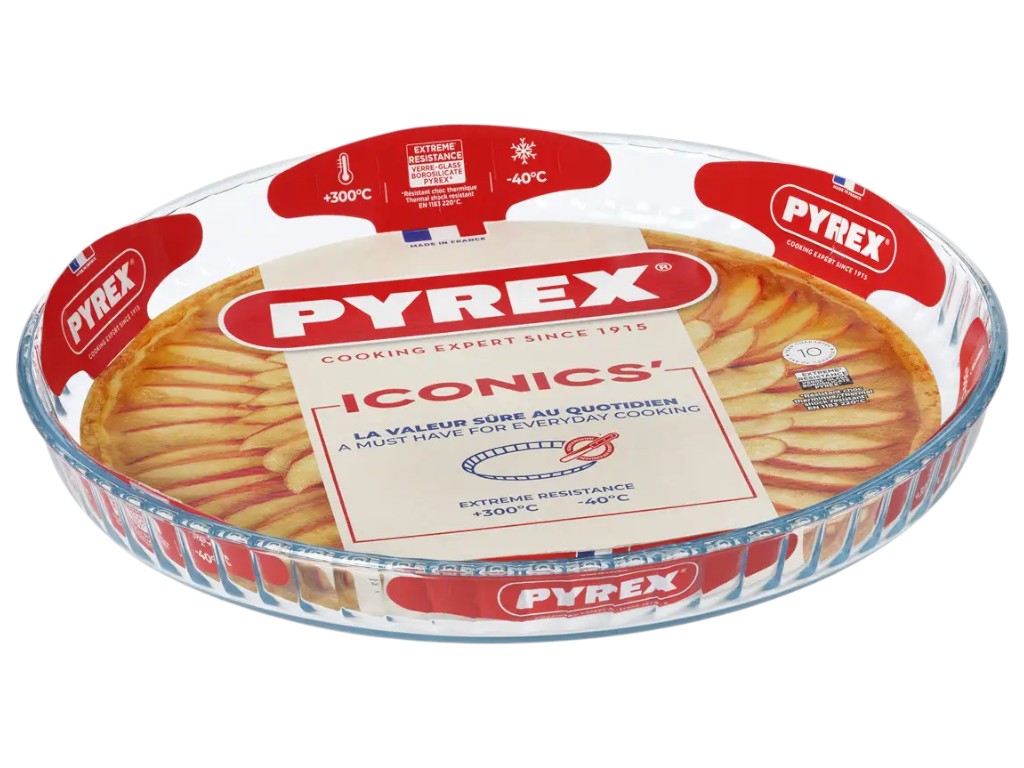 Форма для выпечки Pyrex, рифленый край, 31 см, боросиликатное стекло