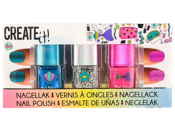 Набір дитячих лаків Create It! Русалонька, для нігтів (ціна за набір 3шт) 8712916841340