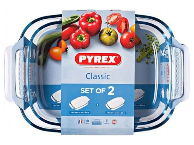 Набір форм Pyrex Classic, 39х25, 34х23см, прямокутні (ціна за набір 2 штуки) 3426470277624