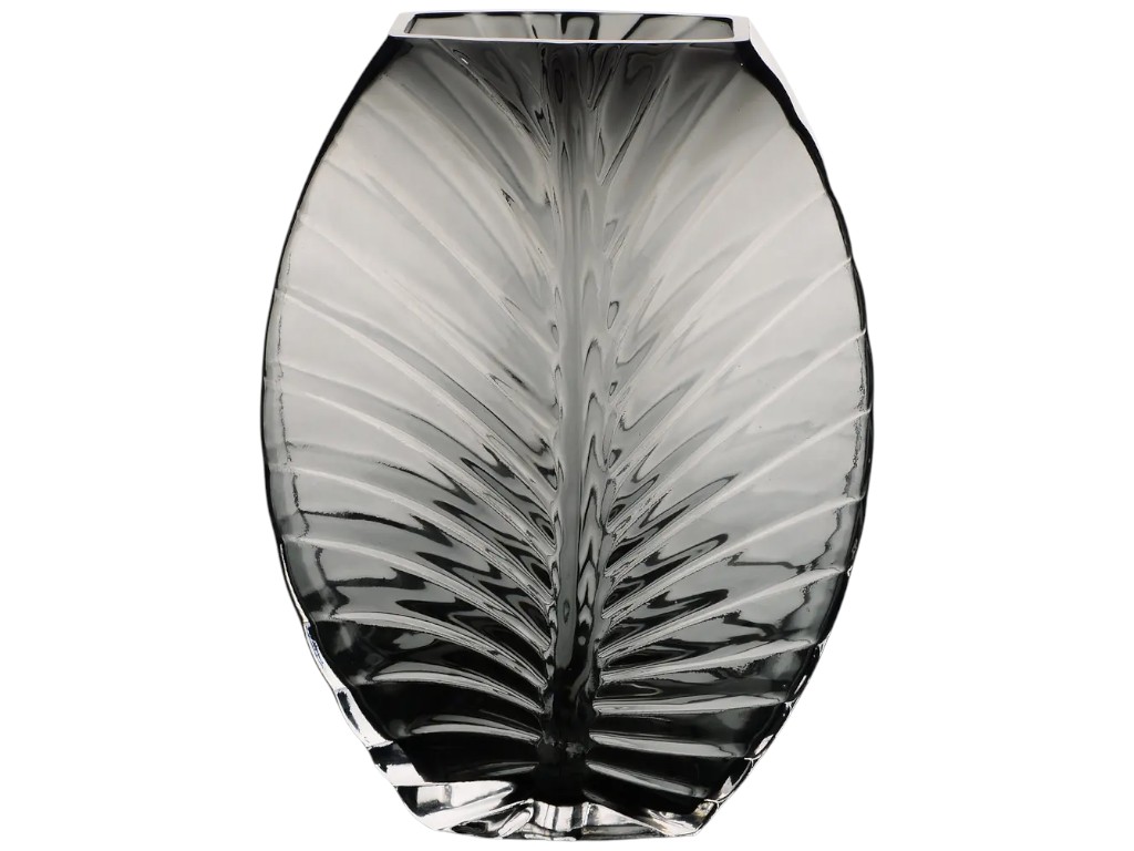 Ваза Viva Leaf, стекло, 25×18см, цвет дымчато-серый