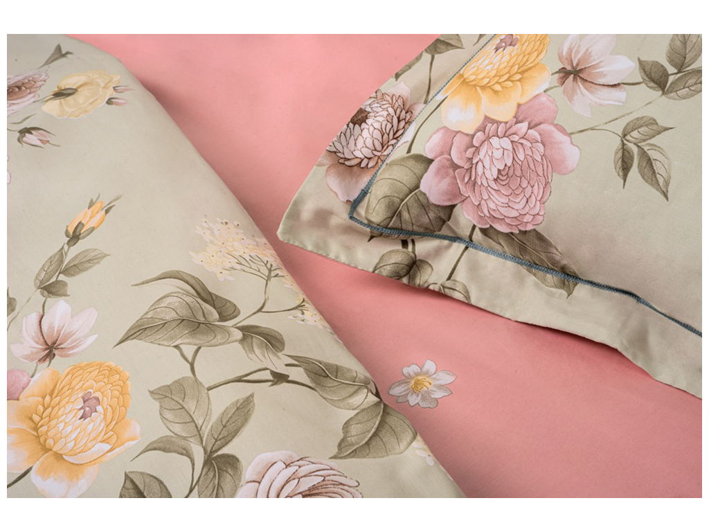 Комплект постельного белья Soho Евро Elle, 200x230см, Bouquet Olive, 6900069939836