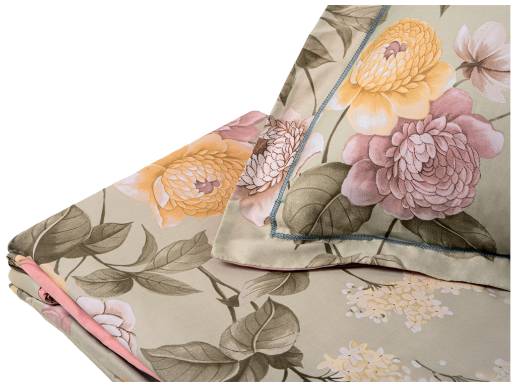 Комплект постельного белья Soho Евро Elle, 200x230см, Bouquet Olive, 6900069939836