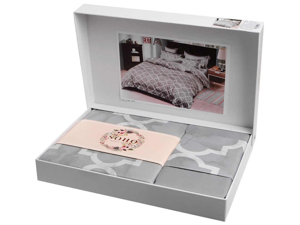 Комплект постельного белья Soho Евро Lounge, 200x230см, Chic Grey, 6900069941778