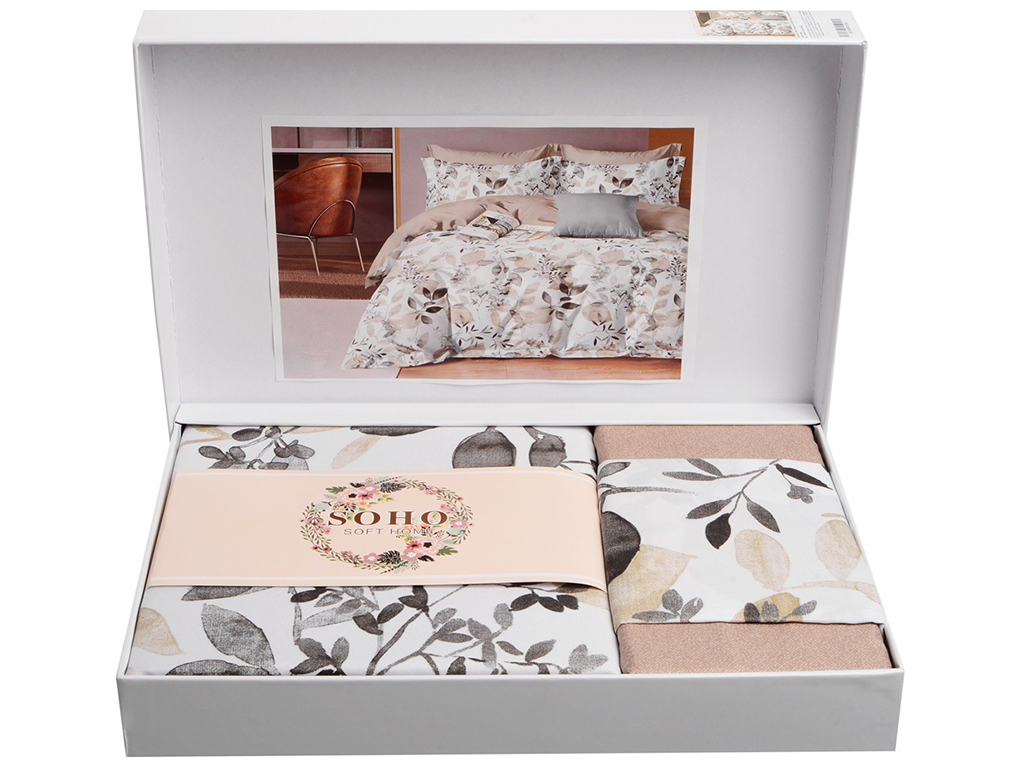 Комплект постільної білизни Soho Євро Lounge, 200x230см, Allore Cream, 6900069941884