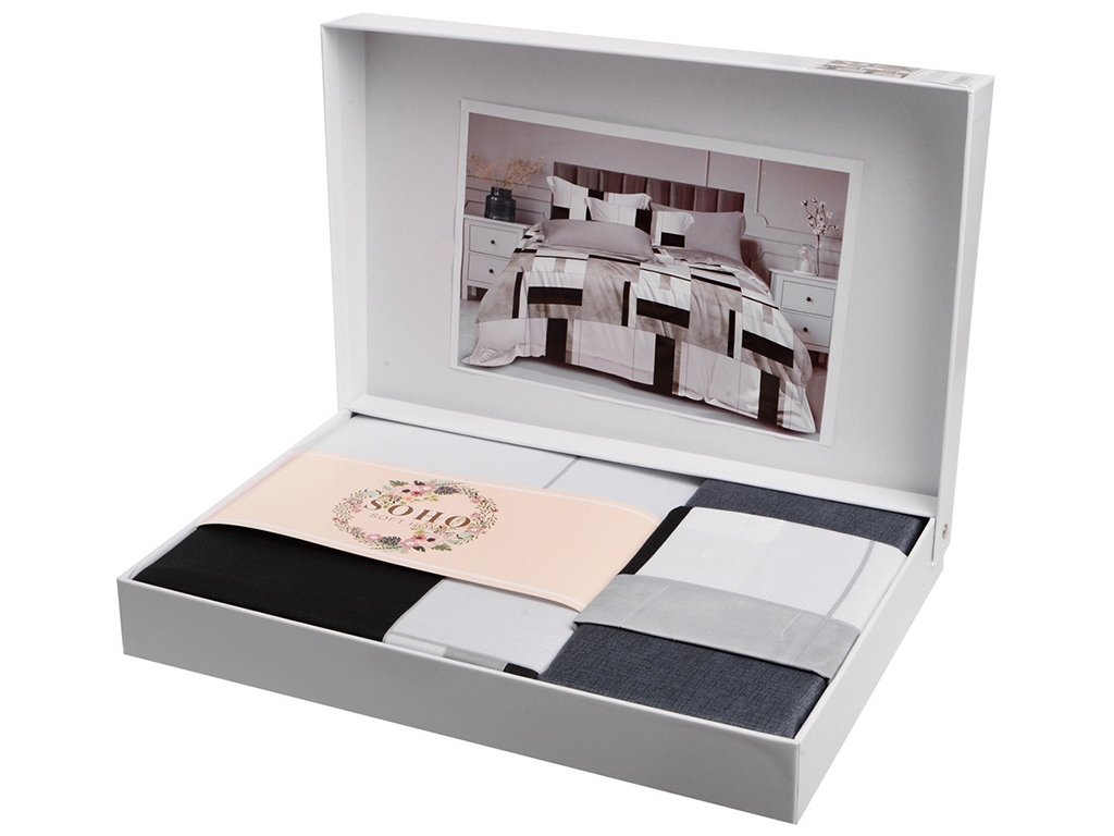 Комплект постельного белья Soho Евро Lounge, 200x230см, Secret Grey, 6900069941921