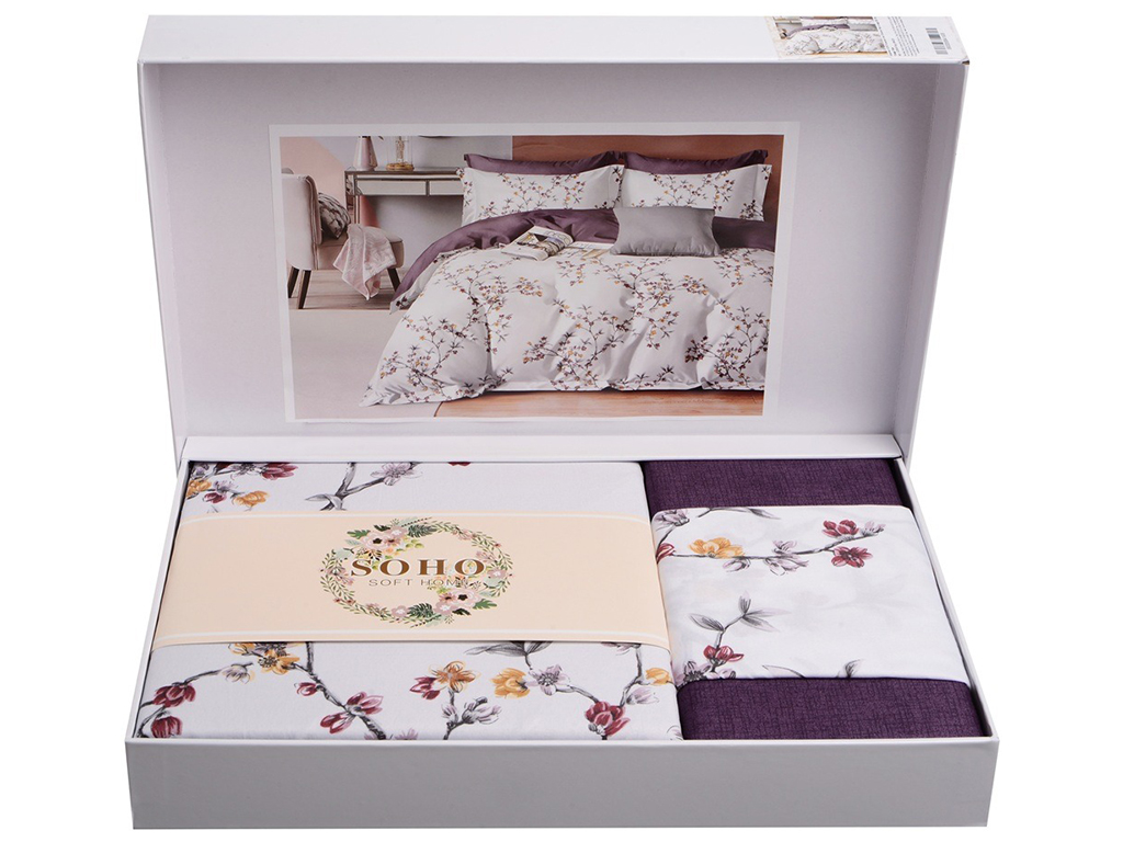 Комплект постельного белья Soho Евро Lounge, 200x230см, Vintage Violet, 6900069941938