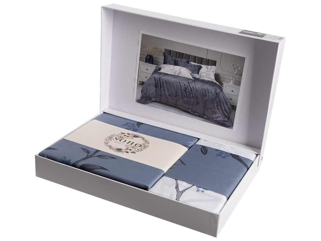 Комплект постельного белья Soho Евро Lounge, 200x230см, Eleganze Blue, 6900069942010