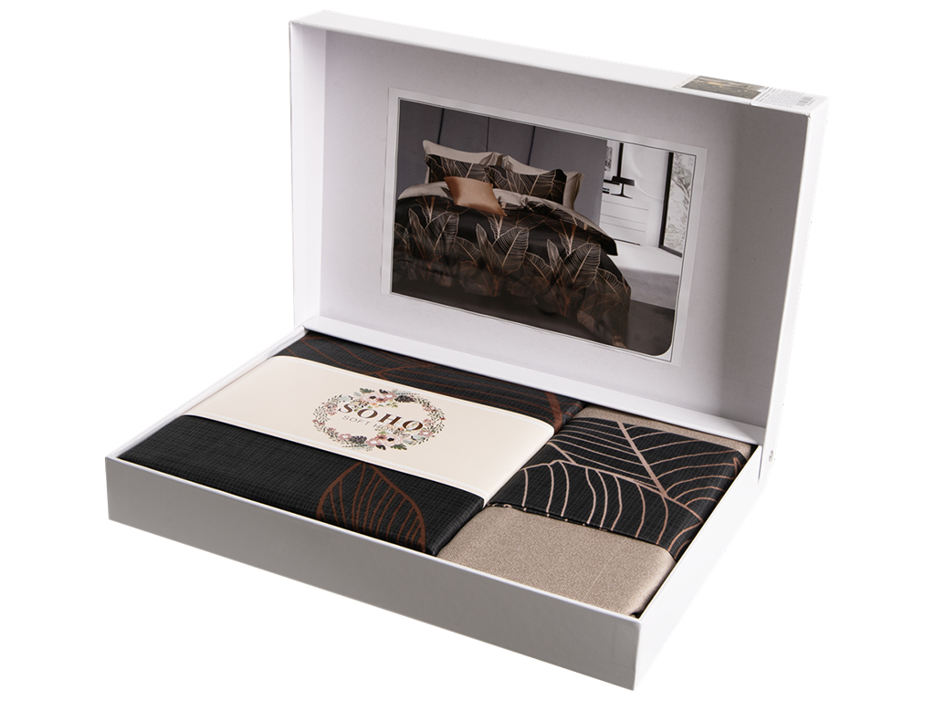 Комплект постельного белья Soho Евро Lounge, 200x230см, Glam Brown, 6900069942034