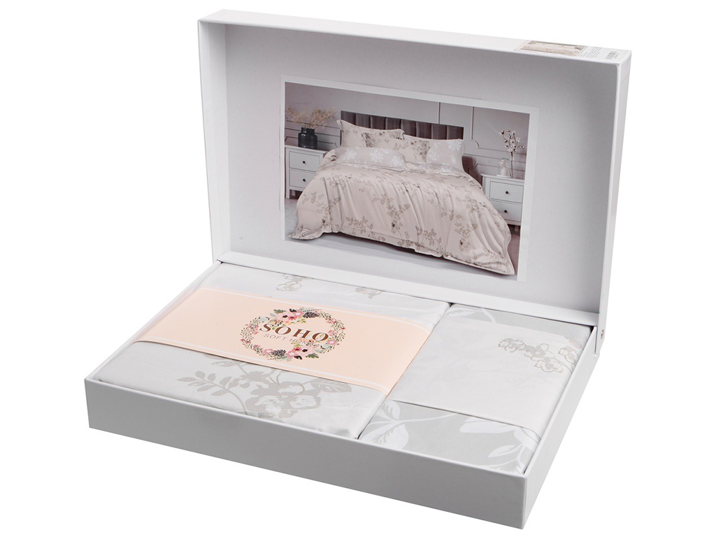 Комплект постельного белья Soho Евро Lounge, 200x230см, Liberte Ivory, 6900069941464