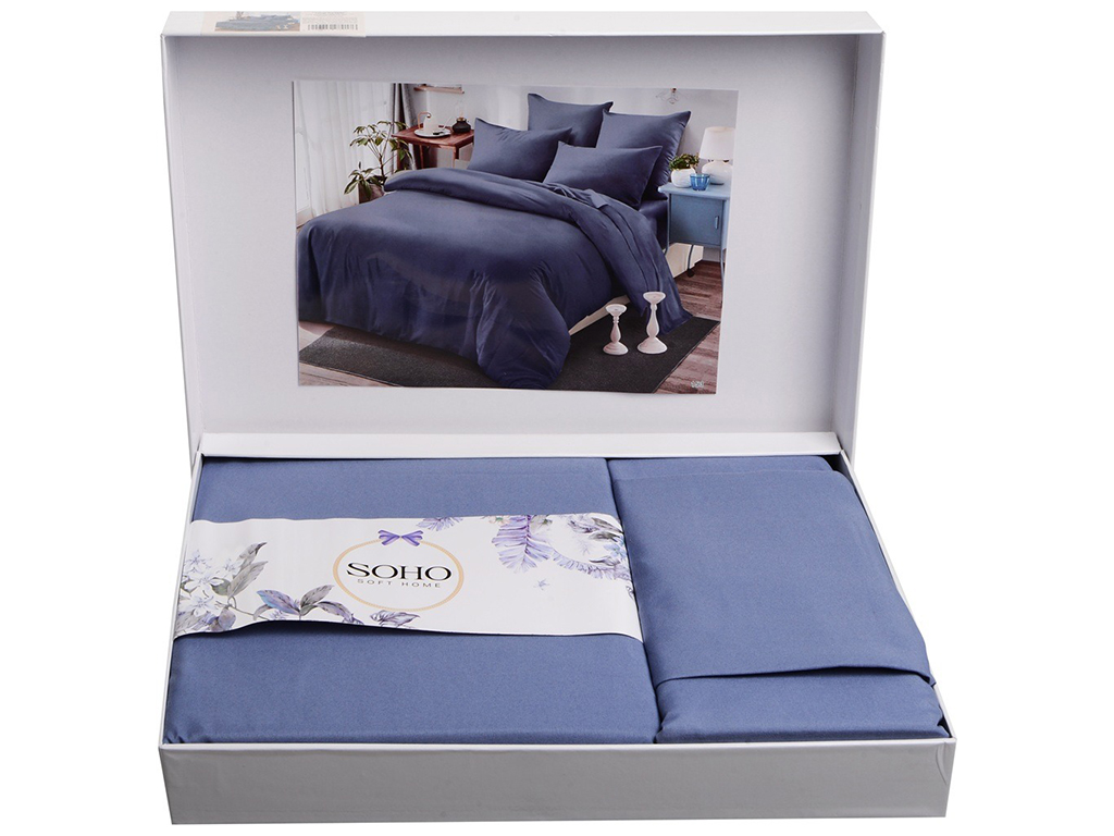 Комплект постельного белья Soho Евро Lounge One Denim, 200х230см, 6900069989176