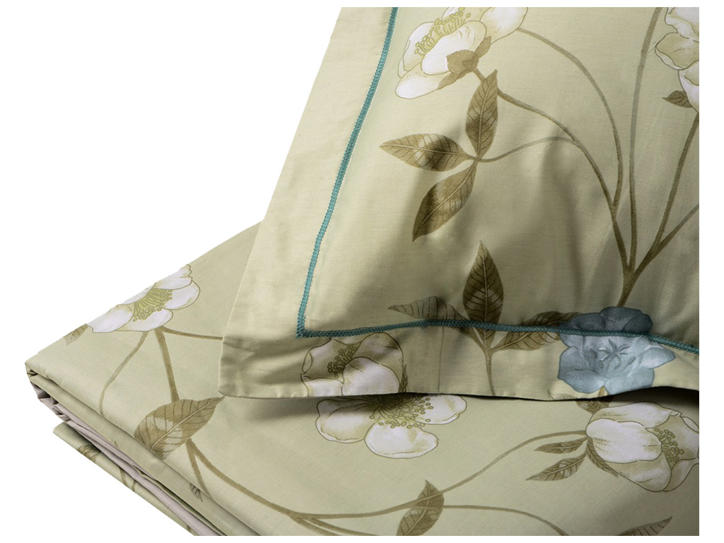 Комплект постільної білизни Soho Євро Elle Flower Olive Grey, 200х230см, 6900069991780