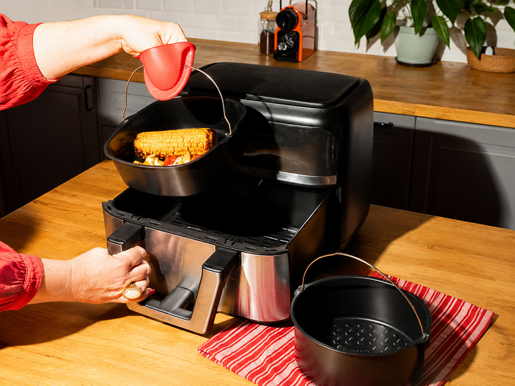 Форма для аэрогриля Pyrex AirFryer, углеродистая сталь, 1,6л, 20×19×7,5см, цвет черный