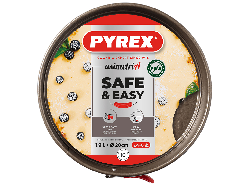 Форма для випічки Pyrex Asimetria, роз'ємна, вуглецева сталь, 1,9л, 20см
