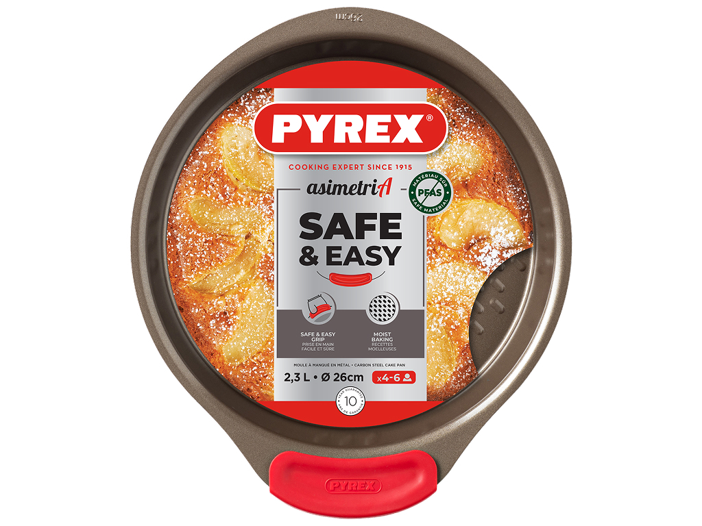 Форма для пирога Pyrex New Asimetria, углеродистая сталь, силикон, 26см, 2,3л