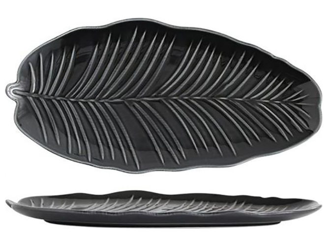 Блюдо овальне Limited Edition Leaf Black, 30x16,8см, 6900069906715
