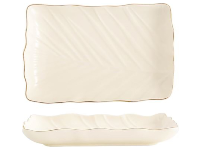 Блюдо прямокутне Limited Edition Leaf Cream Gold, 24,5х17см, 6900069906722