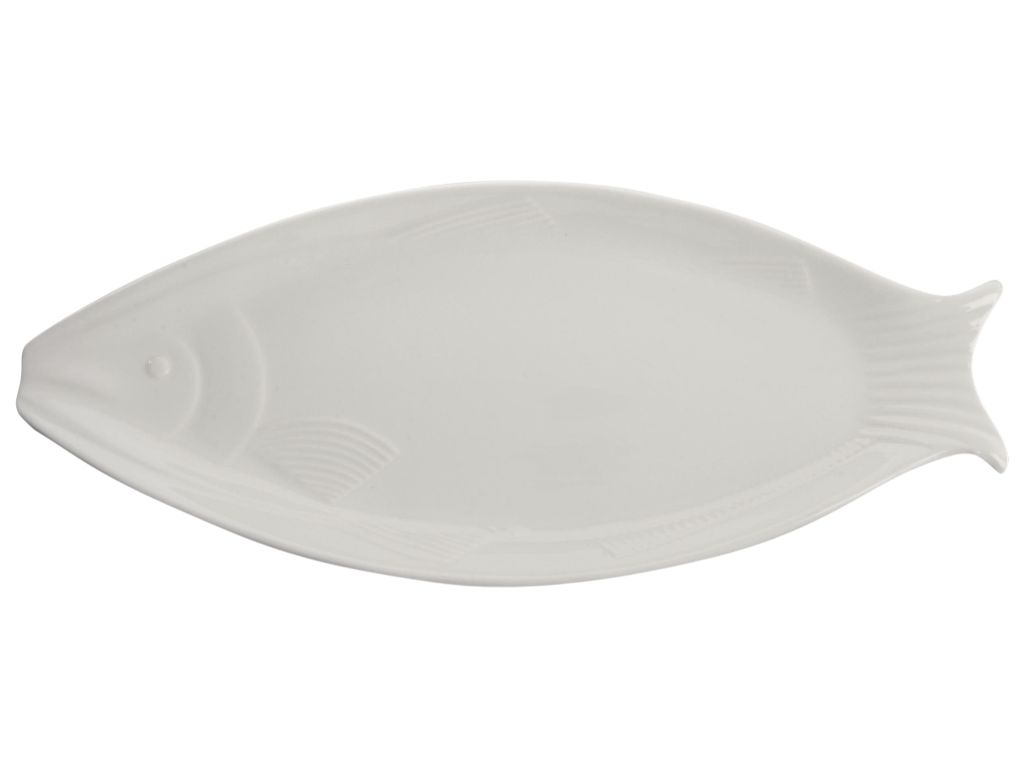 Блюдо Led fish shape, 39×16 см, овальная форма, цвет белый