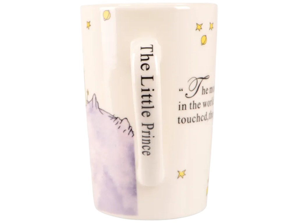 Чашка Led Little Prince, з кришкою та ложкою, порцеляна, бамбук, 360мл, колір бежевий