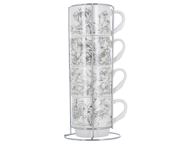 Набор чашек Limited Edition Blossom, на метал.подставке, 345мл (цена за набор 4шт) 6900065096137