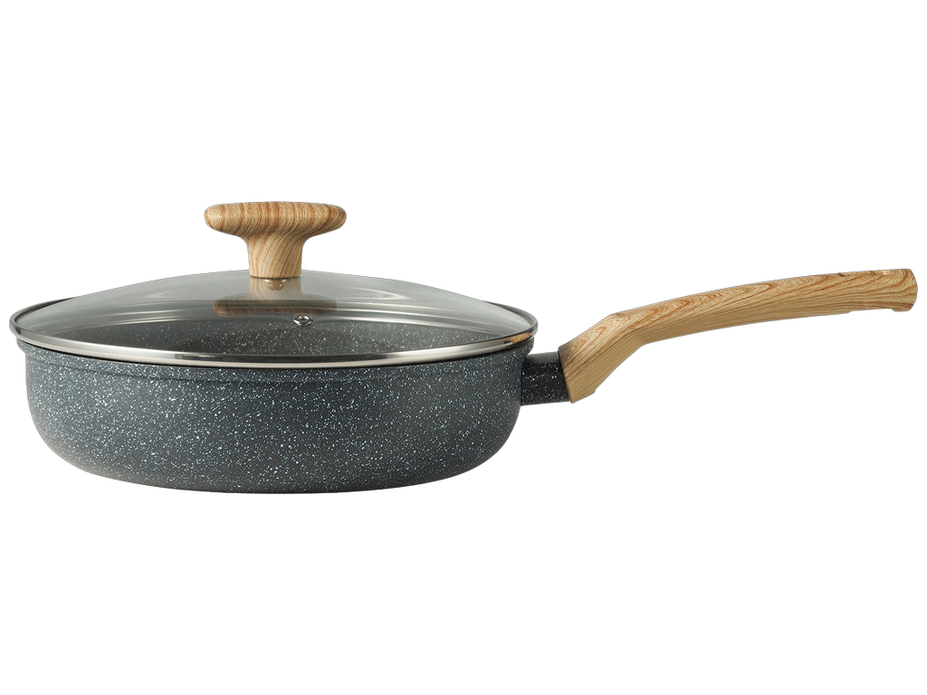 Сковорода Bravo Chef, алюминий, антипригарное покрытие, с крышкой, 26см