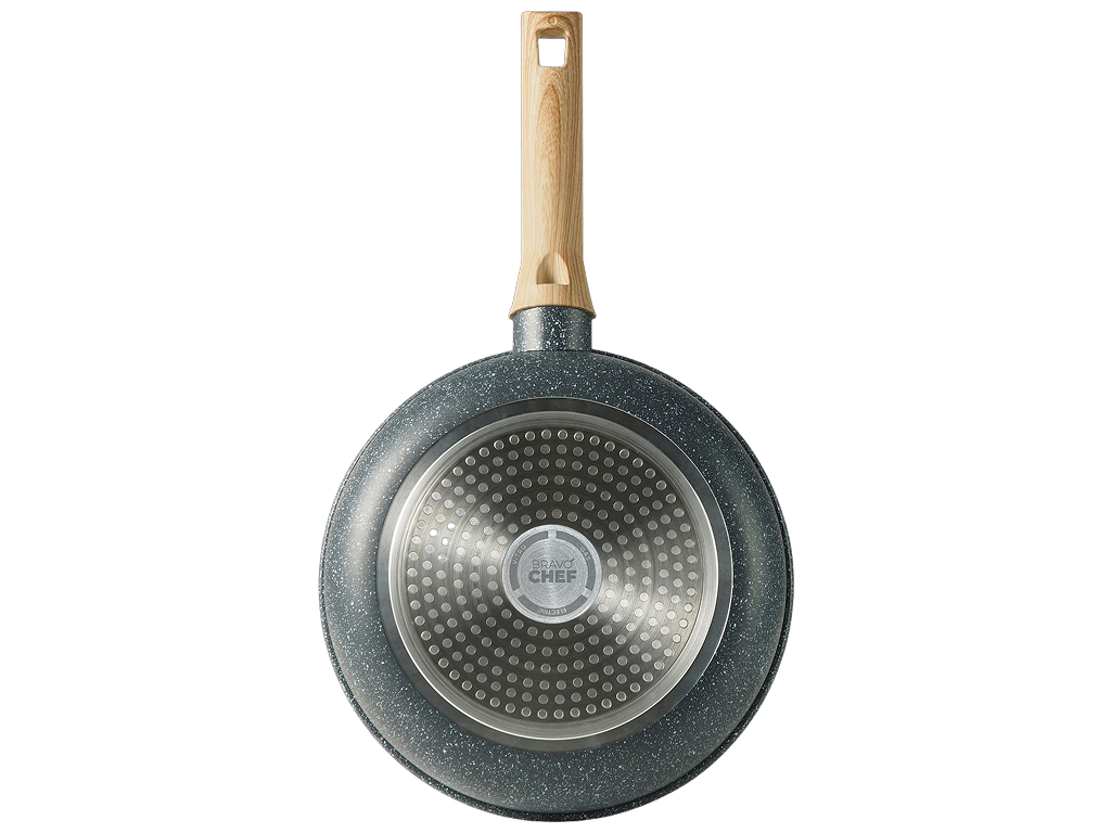 Сковорода Bravo Chef, алюминий, антипригарное покрытие, с крышкой, 26см