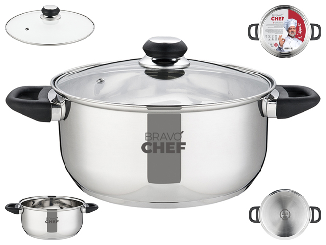 Кастрюля Bravo Chef L'Appetit, 18см, 1,8л, с бакелитовыми ручками, 6900068377998
