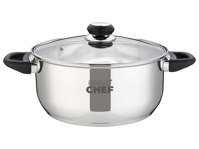 Кастрюля Bravo Chef L"Appetit, с бакелитовыми ручками, 22см, 3,8л, 6900068378025