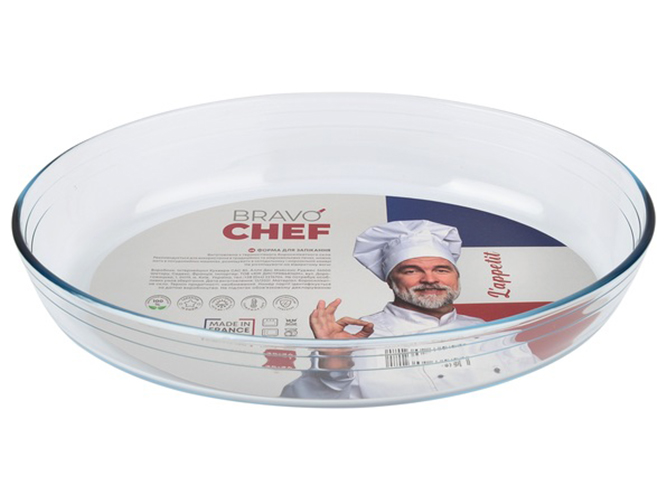Форма скляна Bravo Chef, овальна, 35х24х6см, 3144656176669