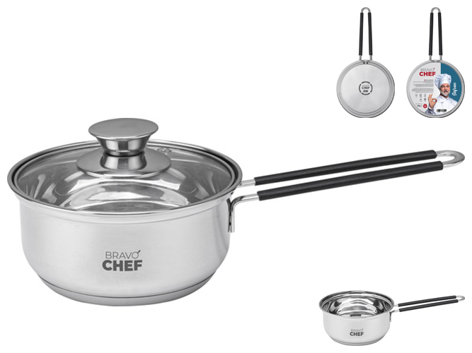 Ківш з кришкою Bravo Chef Safran, 14см, 1л, 6900069909501