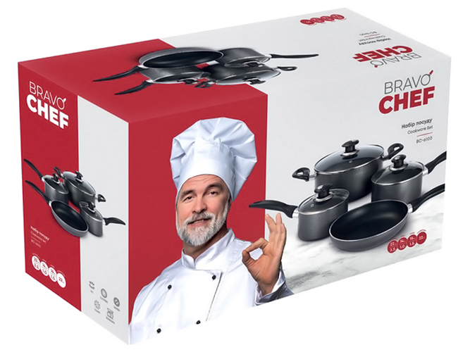 Набор посуды Bravo Chef (цена за набор из 7 предметов) 6900068155930