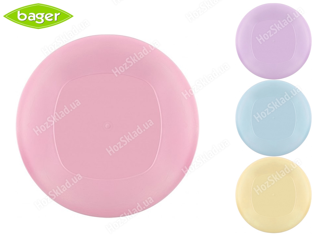Тарілка кругла пластикова Bager Clover Mix 24см (кольори асорті) 30711