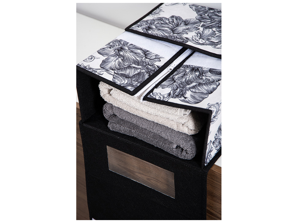 Органайзер з кришкою Idea Home Anthracite Flowers, 15x38,1x32,5см, 6900070585541