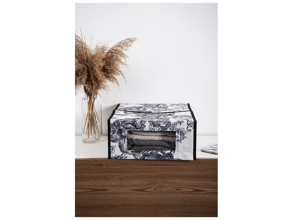 Органайзер з кришкою Idea Home Anthracite Flowers, 15x38,1x32,5см, 6900070585541