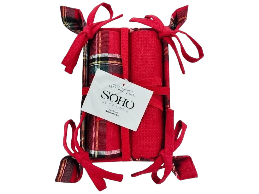 Набор полотенец Soho Sell Red, хлопок, 40×60см, цвет красный, 2шт