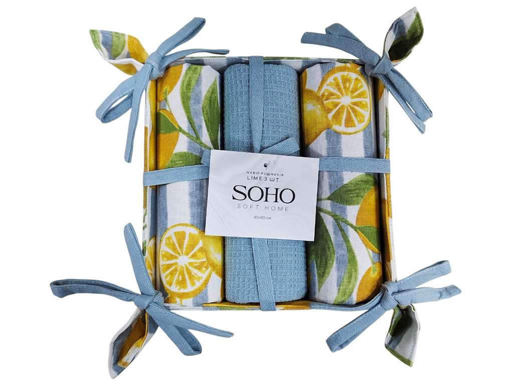 Набір рушників Soho Lime, 40х60см, бавовна 100% (ціна за набір 3шт) 8900070537517