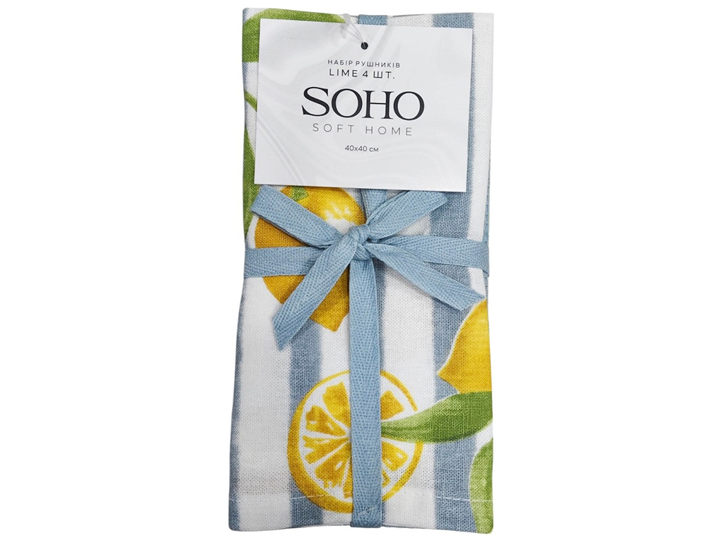 Набір рушників Soho Lime, 40х40см, бавовна 100% (ціна за набір 4шт) 8900070537524