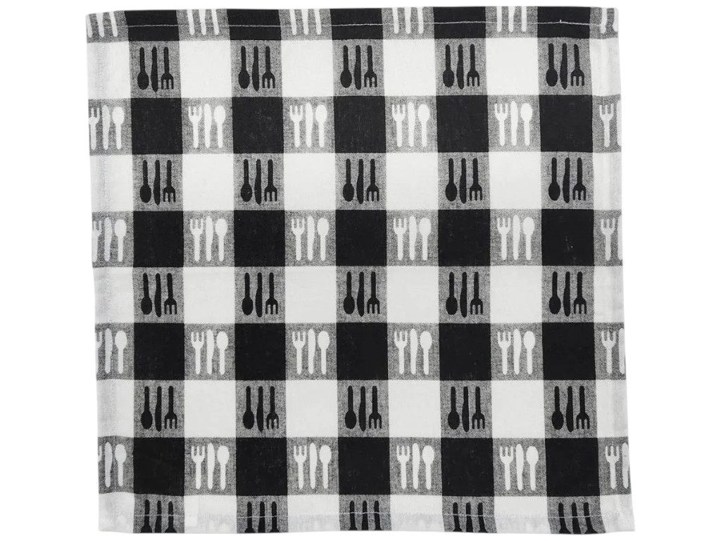 Набір рушників Soho Forks, бавовна, 40×40см, колір біло-чорний, 4шт