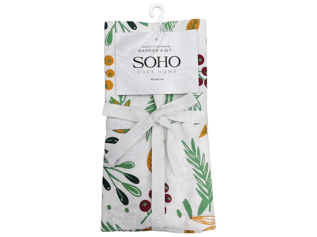Набір рушників Soho Garden, 40х40см, бавовна 100% (ціна за набір 4шт) 8900070537630