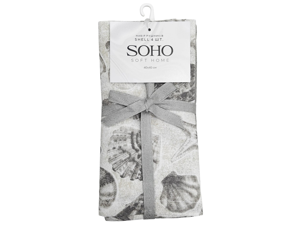 Набір рушників Soho Shell, 40х40см, бавовна 100% (ціна за набір 4шт) 8900070537555