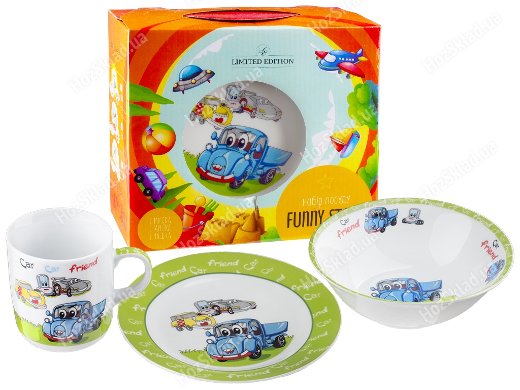 Набор посуды детской, фарфоровая Limited Edition Cars 1 3 предмета (чашка, тарелка, супник) 73177
